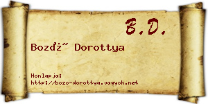 Bozó Dorottya névjegykártya